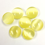 Fiber-Optic Cabochon - Round 11MM CAT'S EYE YELLOW