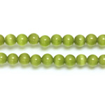Fiber-Optic Synthetic Bead - Cat's Eye Smooth Round 05MM CAT'S EYE OLIVE