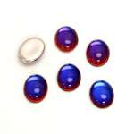 Glass Medium Dome Foiled Cabochon - Coated Oval 10x8MM VULCANO