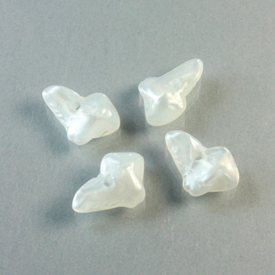 Plastic Bead - Mixed Color Irregular  Abstract 15x3MM MOON WHITE