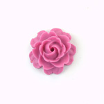 Plastic Carved No-Hole Flower - Rose Bloom 22.5MM MATTE Fuchsia