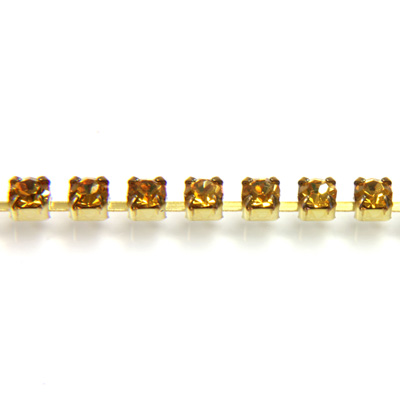 Preciosa Crystal Rhinestone Cup Chain - PP14 (SS6.5)  TOPAZ-RAW