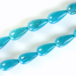 Gemstone Bead - Pear Smooth 15x8MM HOWLITE DYED TURQUOISE