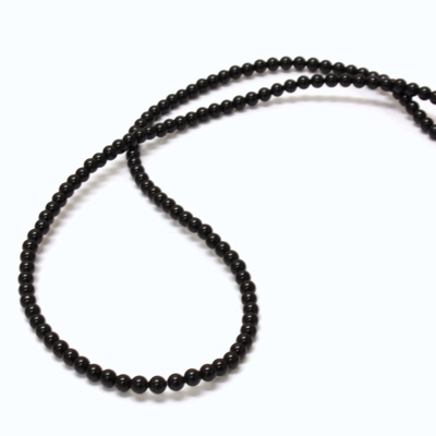 Gemstone Bead - Smooth Round 03MM BLACK ONYX