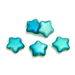 Czech Pressed Glass Bead - Star 12MM MATTE EMERALD AB