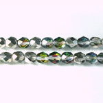 Czech Glass Fire Polish Bead - Round 06MM 1/2 Coated VITRAIL MEDIUM