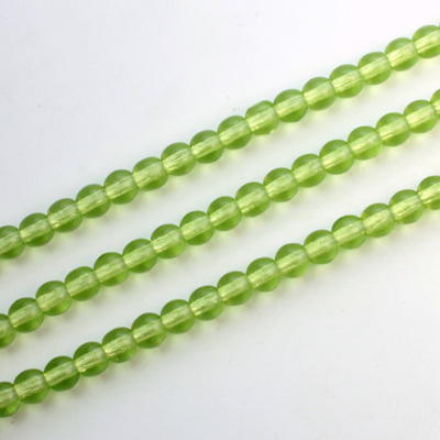 Czech Pressed Glass Bead - Smooth Round 04MM OLIVINE