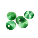 Fiber-Optic Flat Back Cabochon - Rauten Rose Round 11MM CAT'S EYE GREEN