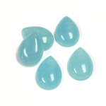 Gemstone Flat Back Cabochon - Pear 14x10MM QUARTZ DYED #136 AMAZONITE