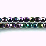 Czech Glass Fire Polish Bead - Round 06MM Full Coated IRIS PURPLE