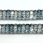 Czech Glass Fire Polished Bead - Rondelle 08x4MM LUMI COAT BLUE