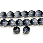 Czech Pressed Glass Bead - Baroque Oval 08x7MM GREY-CRYSTAL 69011