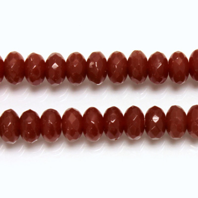 Czech Glass Fire Polish Bead - Rondelle Donut 07x4MM CORNELIAN