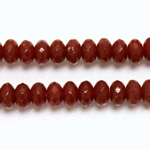 Czech Glass Fire Polish Bead - Rondelle Donut 07x4MM CORNELIAN