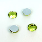 Plastic Flat Back Foiled Rose Cut Rhinestone - Round 11MM OLIVINE