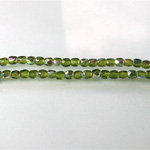 Czech Glass Fire Polish Bead - Round 03MM OLIVINE AB