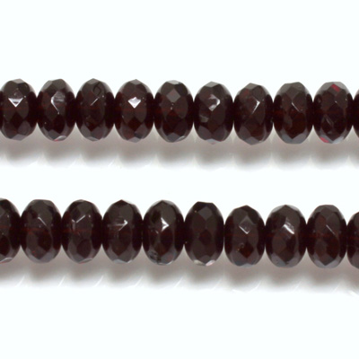 Czech Glass Fire Polish Bead - Rondelle Donut 08x5MM GARNET