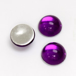Plastic Flat Back Foiled Cabochon - Round 14MM FUCHSIA