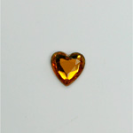 Glass Flat Back Rose Cut Fancy Foiled Stone  - Heart 09x8MM TOPAZ