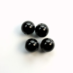 Czech Pressed Glass Bead - Smooth Round 10MM JET