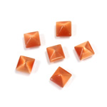 Fiber-Optic Cabochon - Pyramid Top 06x6MM CAT'S EYE COPPER