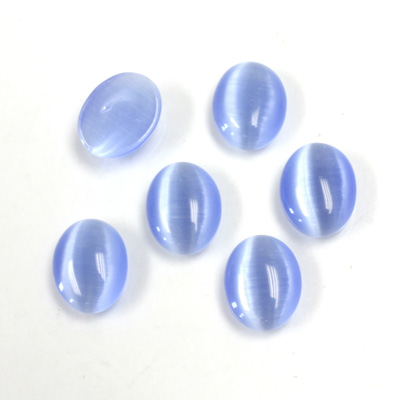 Fiber-Optic Cabochon - Oval 10x8MM CAT'S EYE LT BLUE