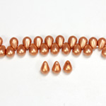 Glass Pendant Pearl Drop 6x4MM MATTE COPPER