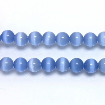 Fiber-Optic Synthetic Bead - Cat's Eye Smooth Round 06MM CAT'S EYE LT BLUE