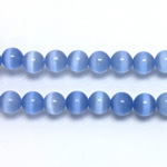 Fiber-Optic Synthetic Bead - Cat's Eye Smooth Round 06MM CAT'S EYE LT BLUE