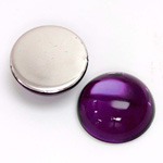 Plastic Flat Back Foiled Cabochon - Round 20MM AMETHYST