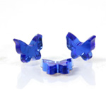 Glass Flat Back Foiled Mirror - Butterfly 9MM SAPPHIRE