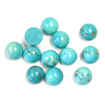 Gemstone Cabochon - Round 07MM HOWLITE DYED CHINESE TURQUOISE