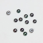 Glass Medium Dome Pearl Dipped Cabochon - Round 05MM BLACK TAHITI