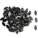 Gemstone Cabochon - Navette 06x3MM BLACK ONYX