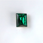 Glass Point Back Foiled Tin Table Cut (TTC) Stone - Cushion 10x8MM EMERALD