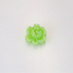 Plastic Carved No-Hole Flower - Rose 11MM LT GREEN