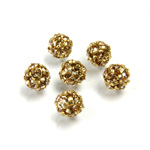 Czech Crystal Rhinestone Ball - 06MM LT COLORADO TOPAZ-GOLD