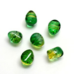 Plastic Bead - Two Tone Speckle Color Nugget 09MM GREEN YELLOW