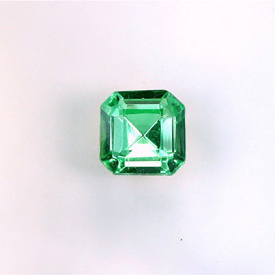 Glass Point Back Foiled Tin Table Cut (TTC) Stone - Square Octagon 10x10MM PERIDOT