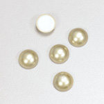 Glass Medium Dome Cabochon Pearl Spray Finish - Round 10MM LT OLIVE