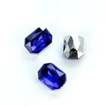 Plastic Point Back Foiled Stone - Cushion Octagon 14x10MM SAPPHIRE