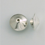 Metalized Plastic Smooth Bead - Saucer 17MM SILVER