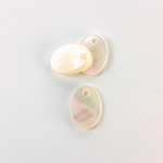 Shell Pendant - Smooth Flat Oval 14x10MM WHITE MOP