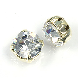 Crystal Stone in Metal Sew-On Setting - Chaton SS40 CRYSTAL-GOLD