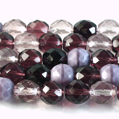 Czech Glass Fire Polish Bead - Round 10MM PURPLE MIX