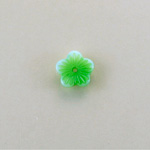 German Glass Flower with Center Hole - Round 07MM GREEN