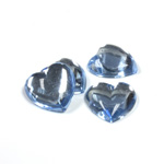 Plastic Flat Back Foiled Cabochon - Heart 15.5MM LT SAPPHIRE