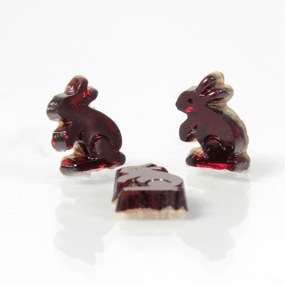Glass Flat Back Foiled Mirror - Rabbit 10MM GARNET