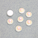 Glass Medium Dome Cabochon - Round 07MM CHALKWHITE AB