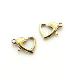 Brass Lobster Claw Clasp - Heart 13x9MMx3MM Brass